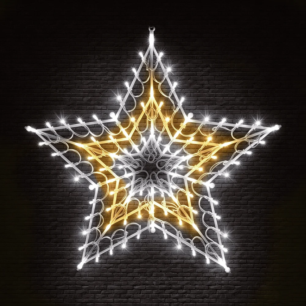 LED Motivo estrela retrô branco quente e branco frio