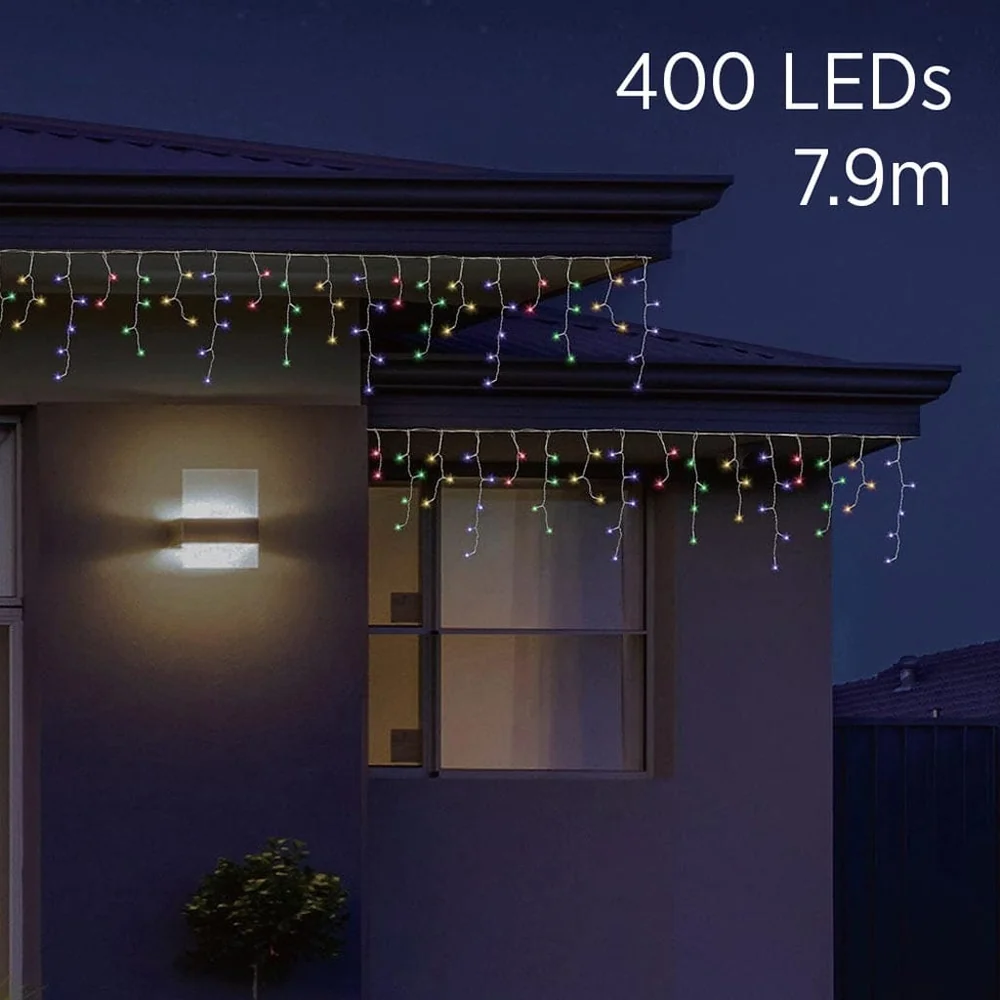400 LED Luzes Solares Multicoloridas de cascata (7.9m)