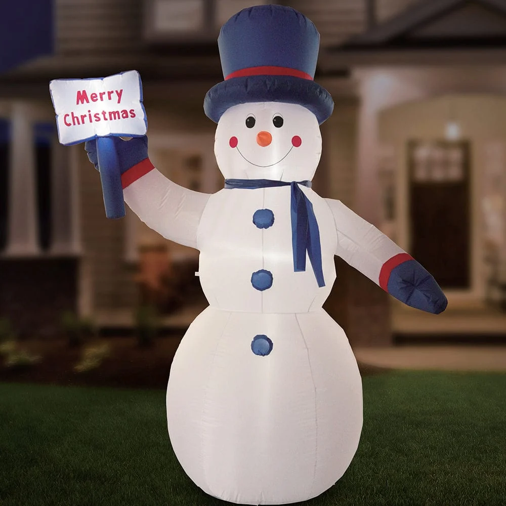 Sinal inflável de feliz Natal para boneco de neve (2.4m)
