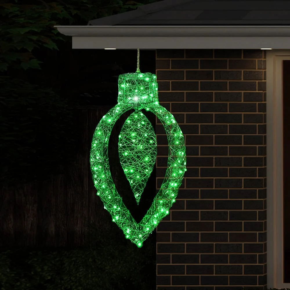 LED Remate de fio estrelado verde com gota