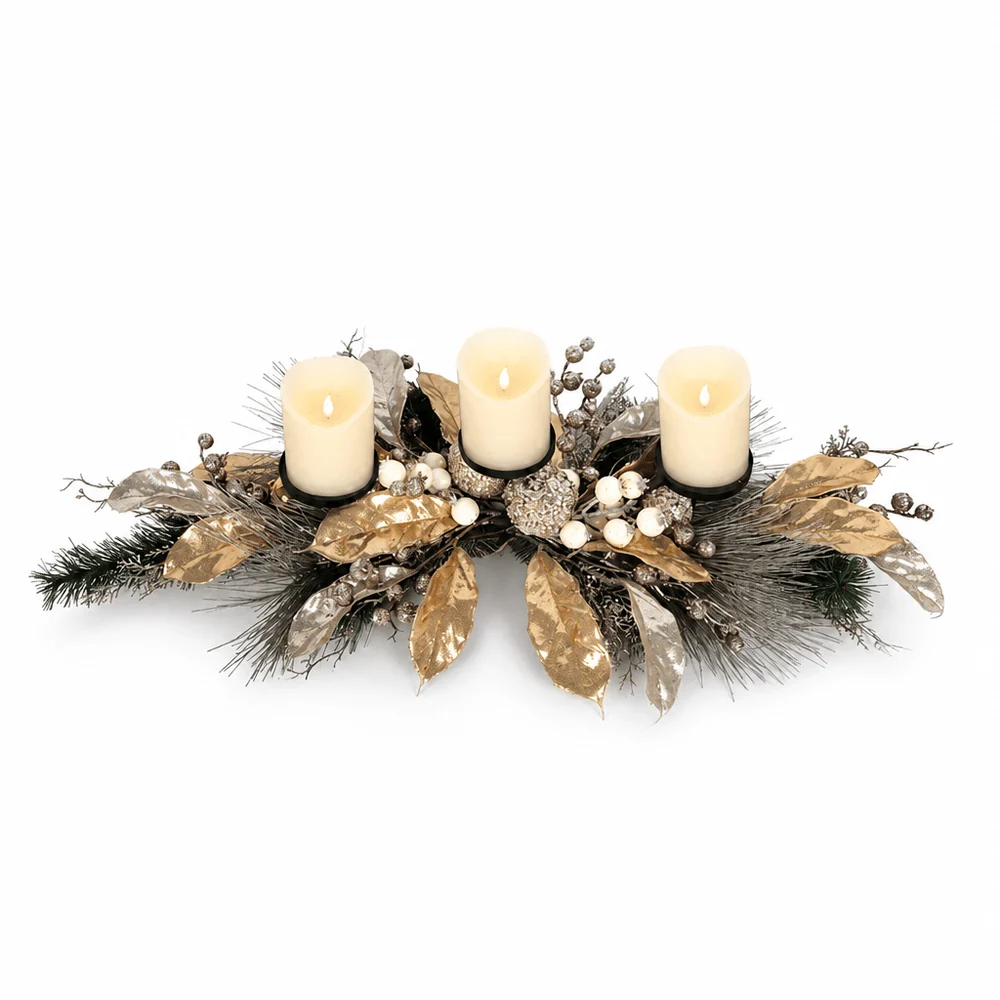 Decoração de mesa com velas de champanhe (80cm)
