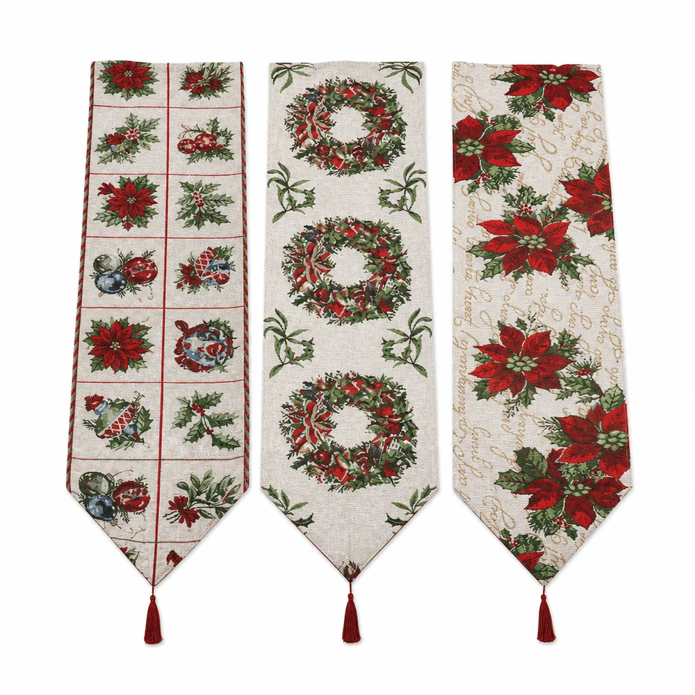 Corredores de mesa de tapeçaria de Natal (33 x 180cm)