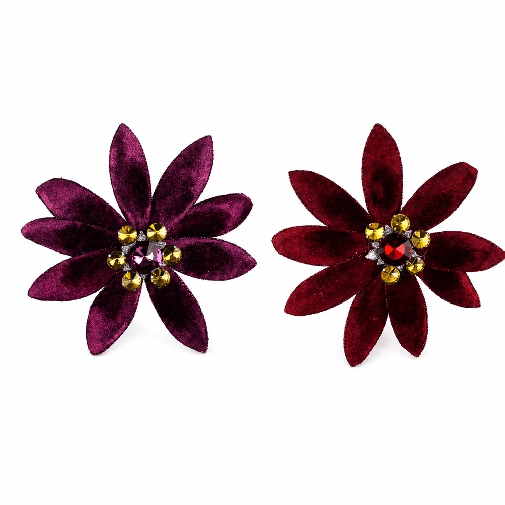 Clipe de Margarida Vermelho Cereja e Ameixa (17cm)