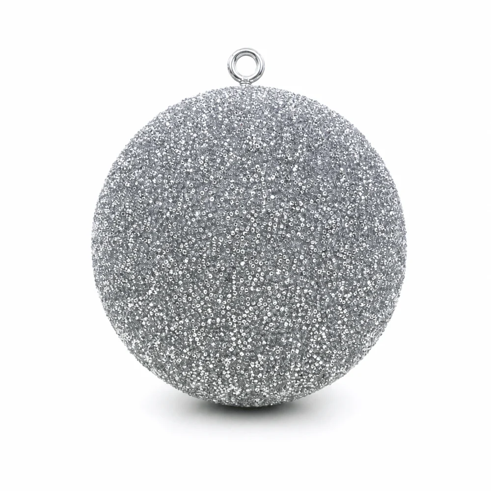 Bola de Natal com contas de prata (20cm)