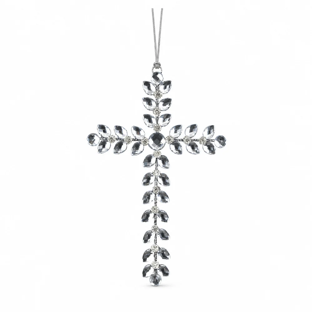 Crucifixo de Prata Escura com Gemas (16cm x 24cm)