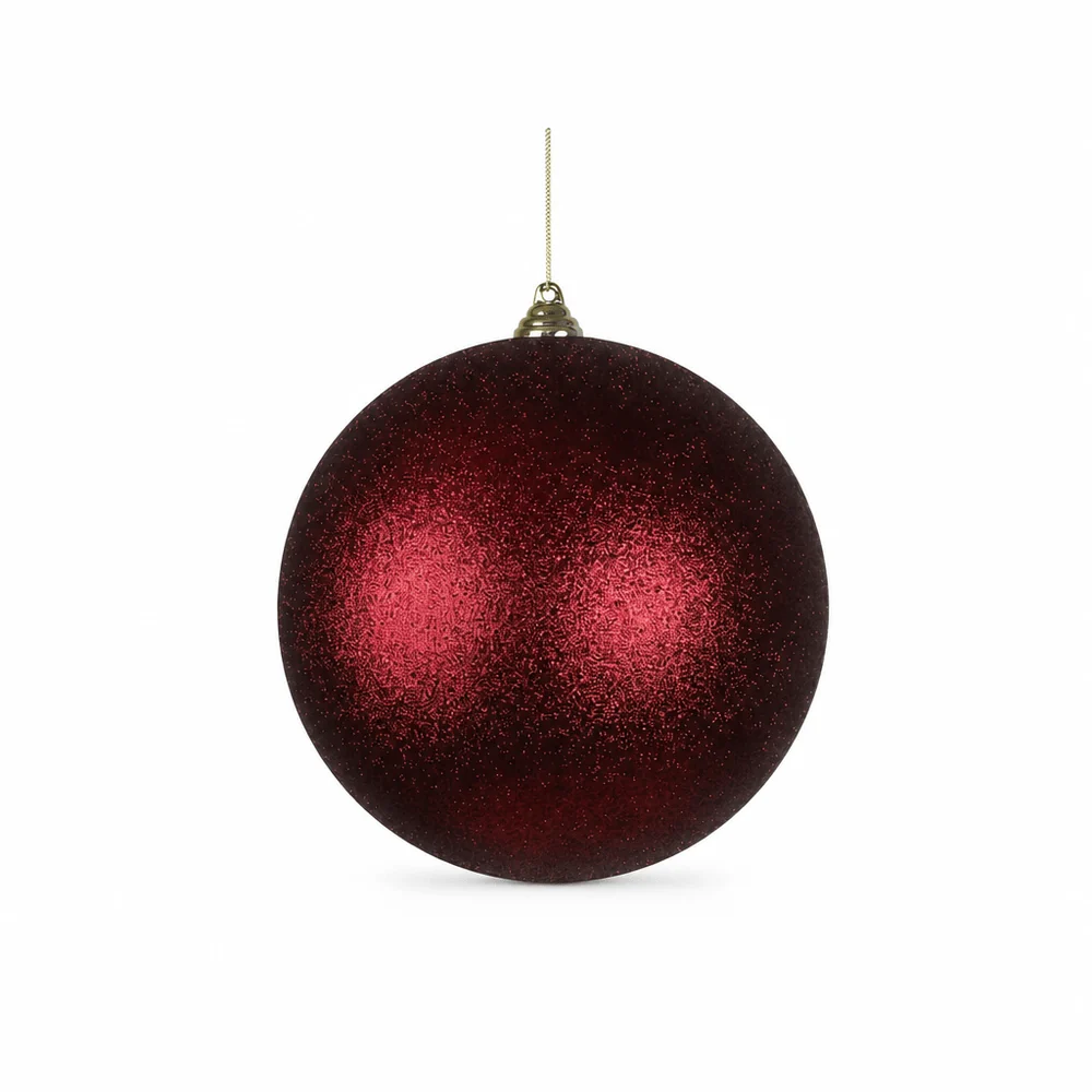 Bola de Natal Glitter Vermelho Cereja (20cm)