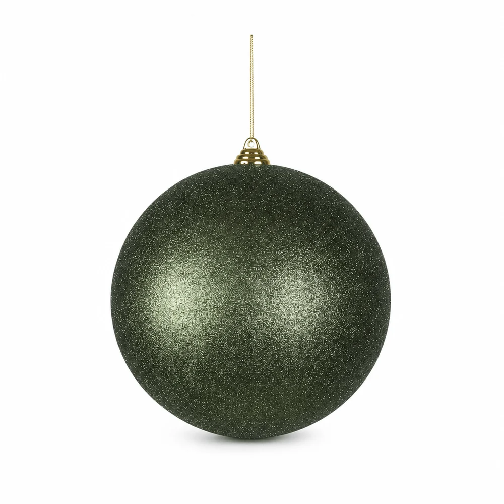 Bola de Natal Verde-sálvia Glitter (20cm)