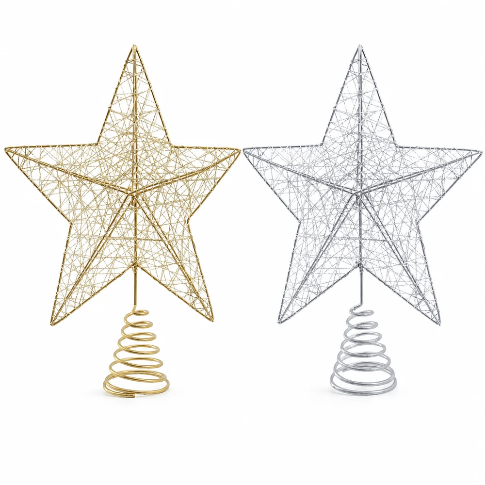 Estrela de topo de árvore metálica (25cm)