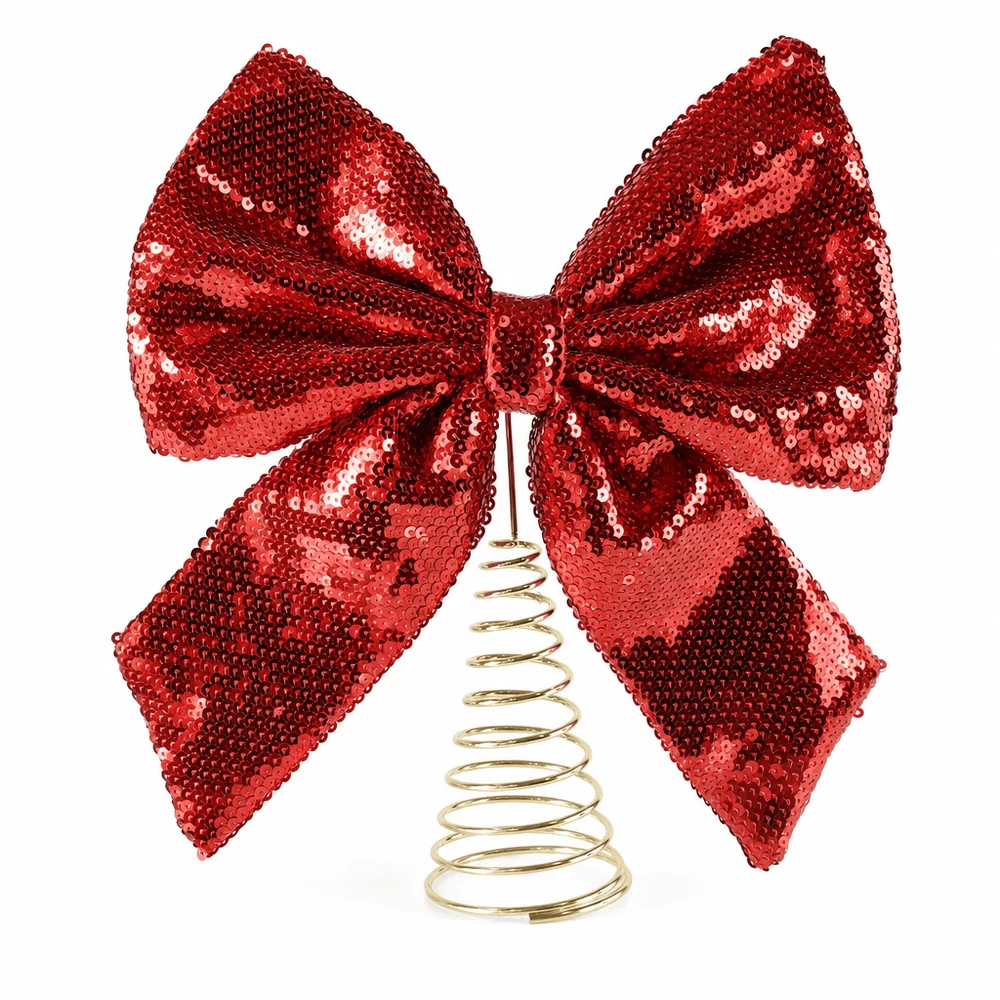 Ponteira de árvore com laço glamouroso (32cm)