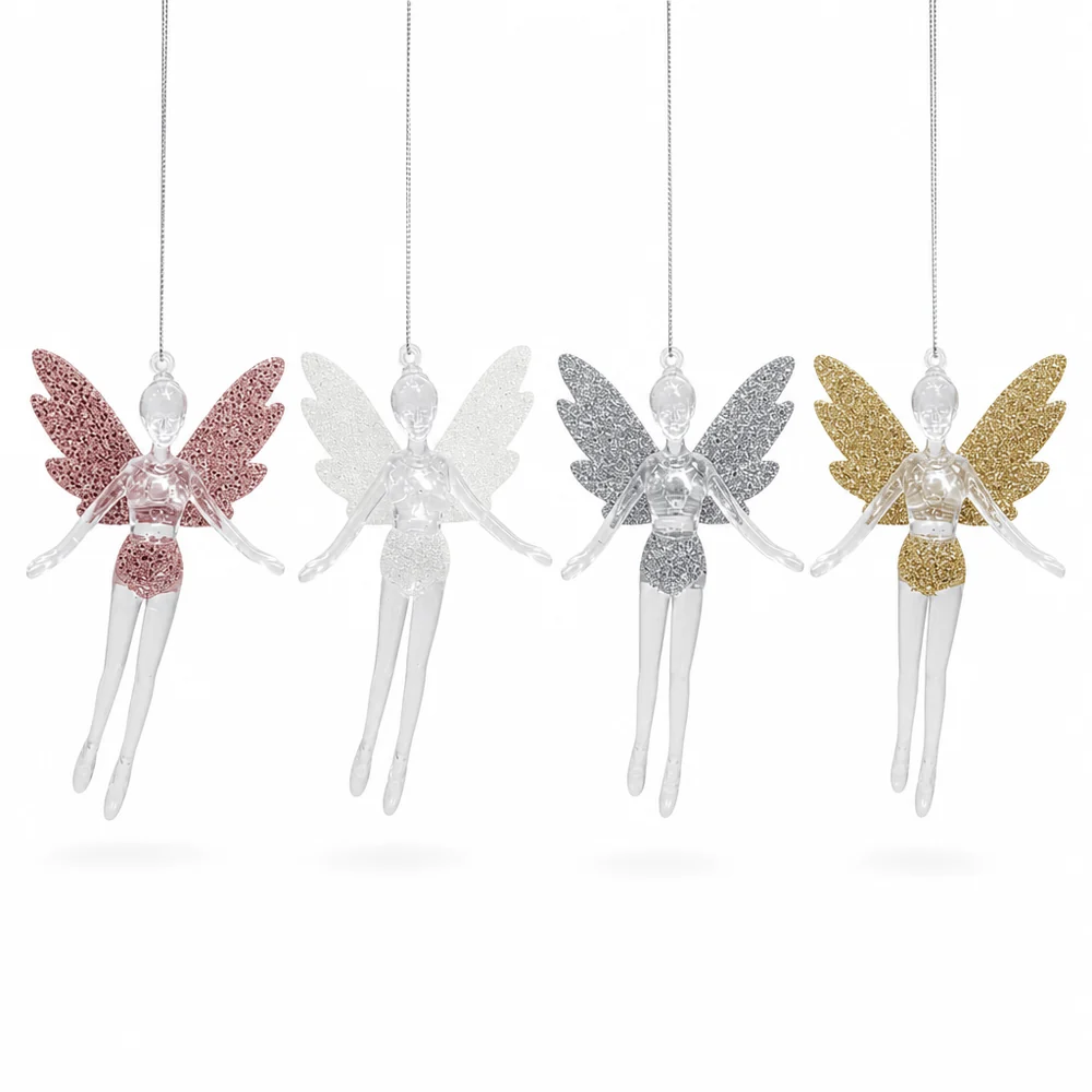 Ornamento de asas de fada com Glitter (14cm)