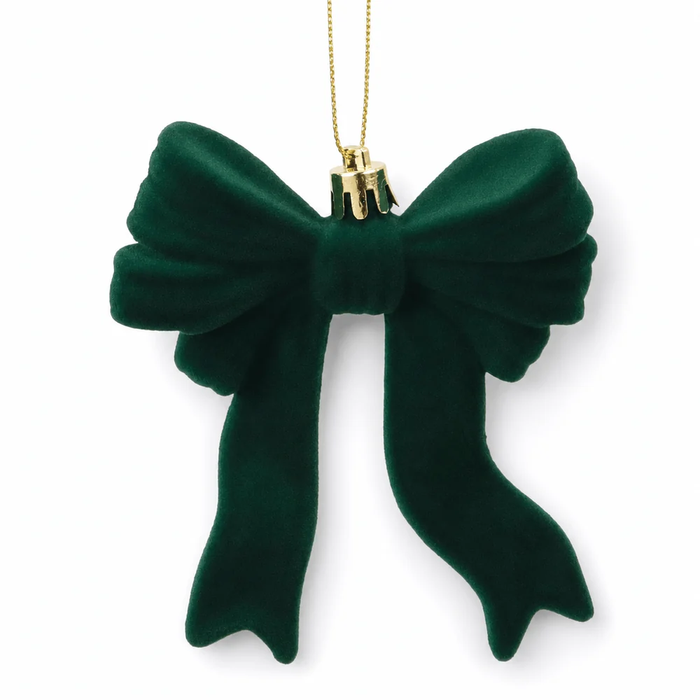 Laço decorativo verde aveludado (10 cm)