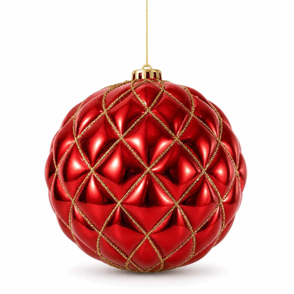 Bola de Natal de favo de mel vermelho (15cm)
