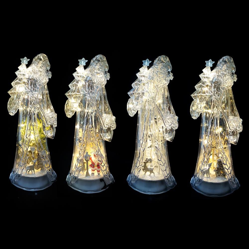 Papai Noel Metálico Iluminado (30cm)