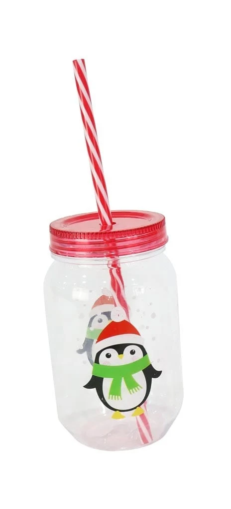 Copo superior de rosca com suporte de palha