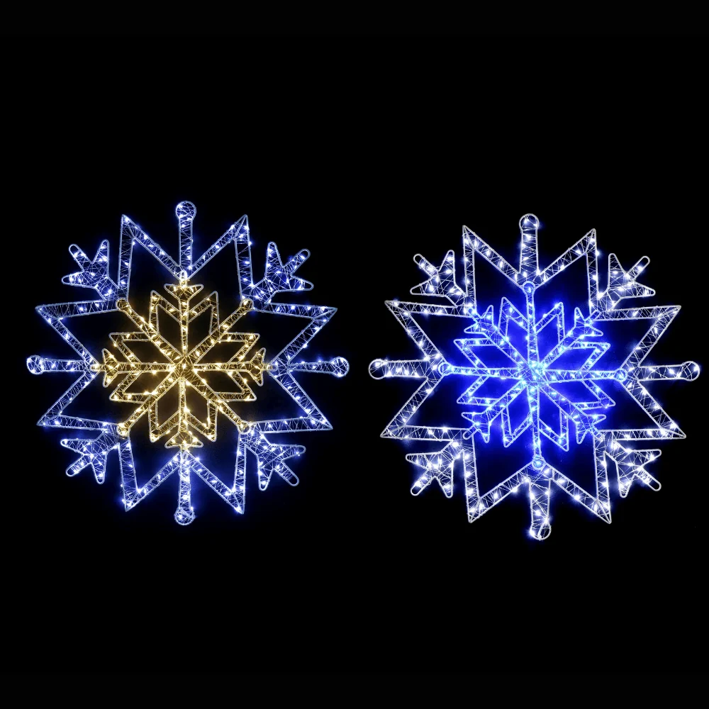 LED Floco de neve estrelado com tom duplo quente-frio (50cm)