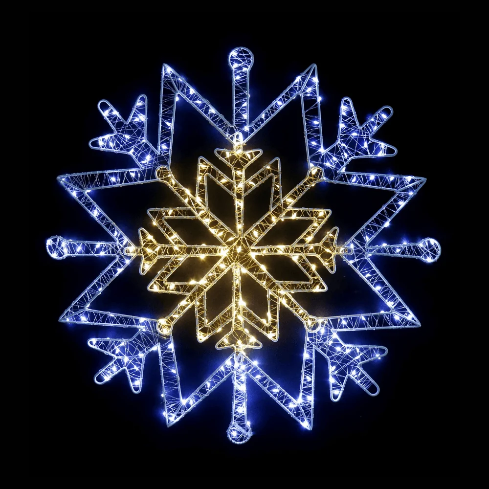 LED Floco de neve estrelado com tom duplo quente-frio (50cm)