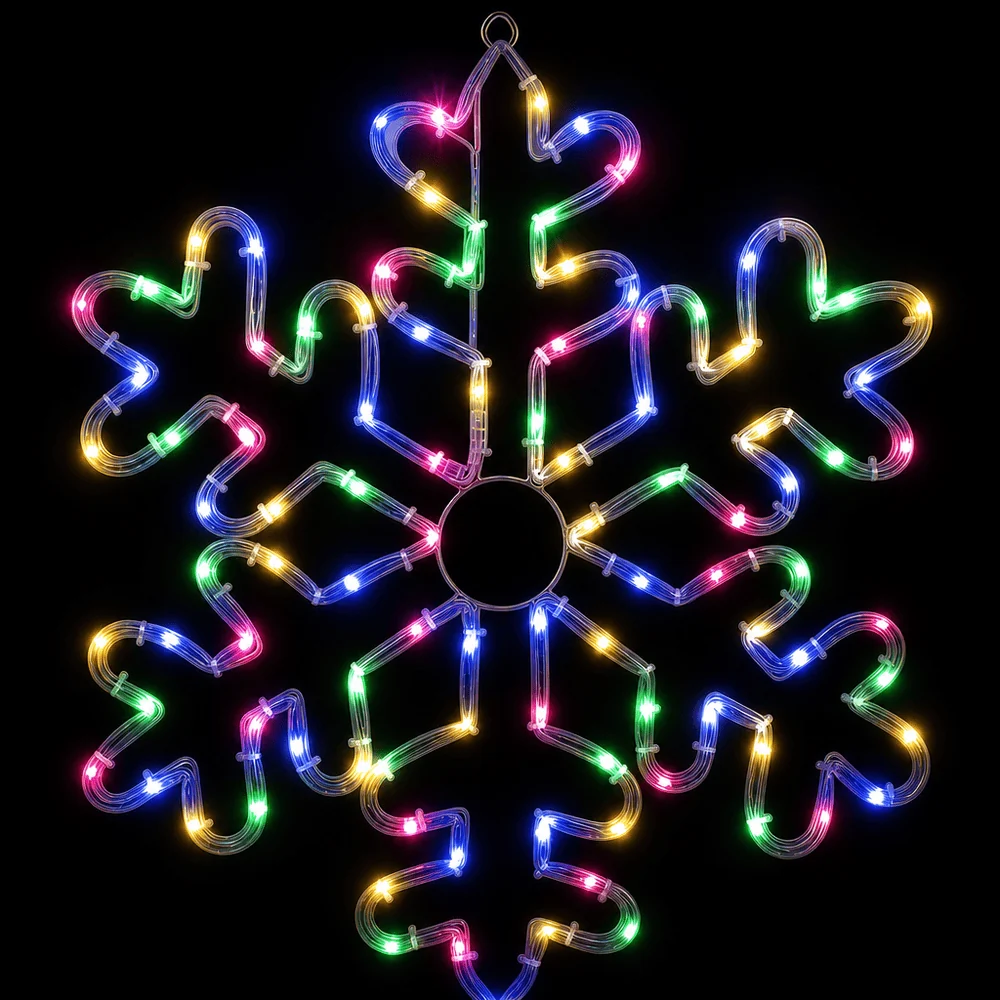 LED Motivo de floco de neve solar piscante multicor (53cm x 53cm)