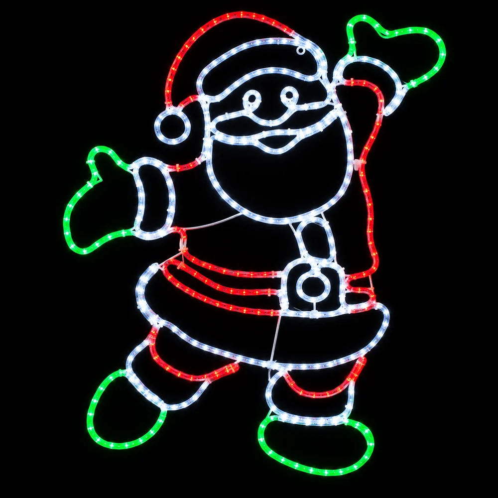 LED Motivo de luz de corda de Papai Noel feliz (100cm)