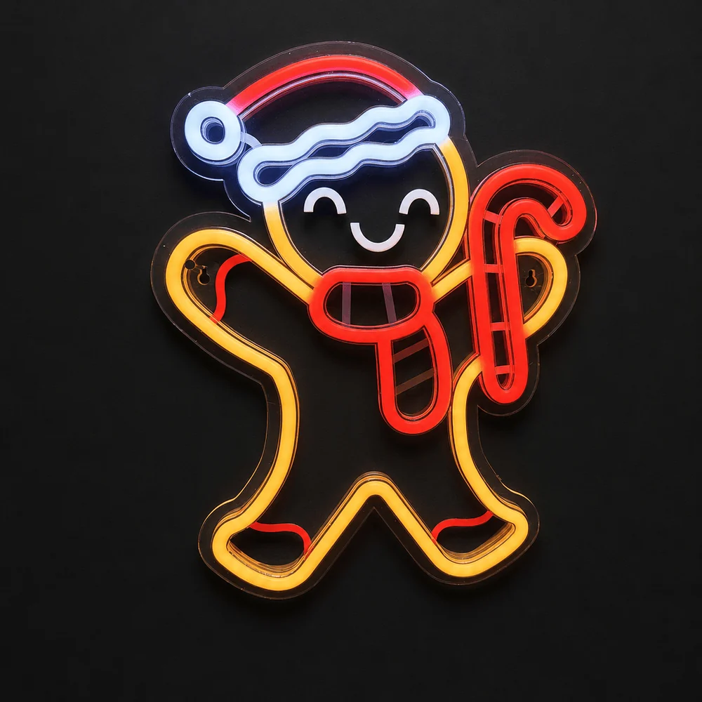 Biscoito de gengibre com bengala doce em LED Neonflex (40.5cm)