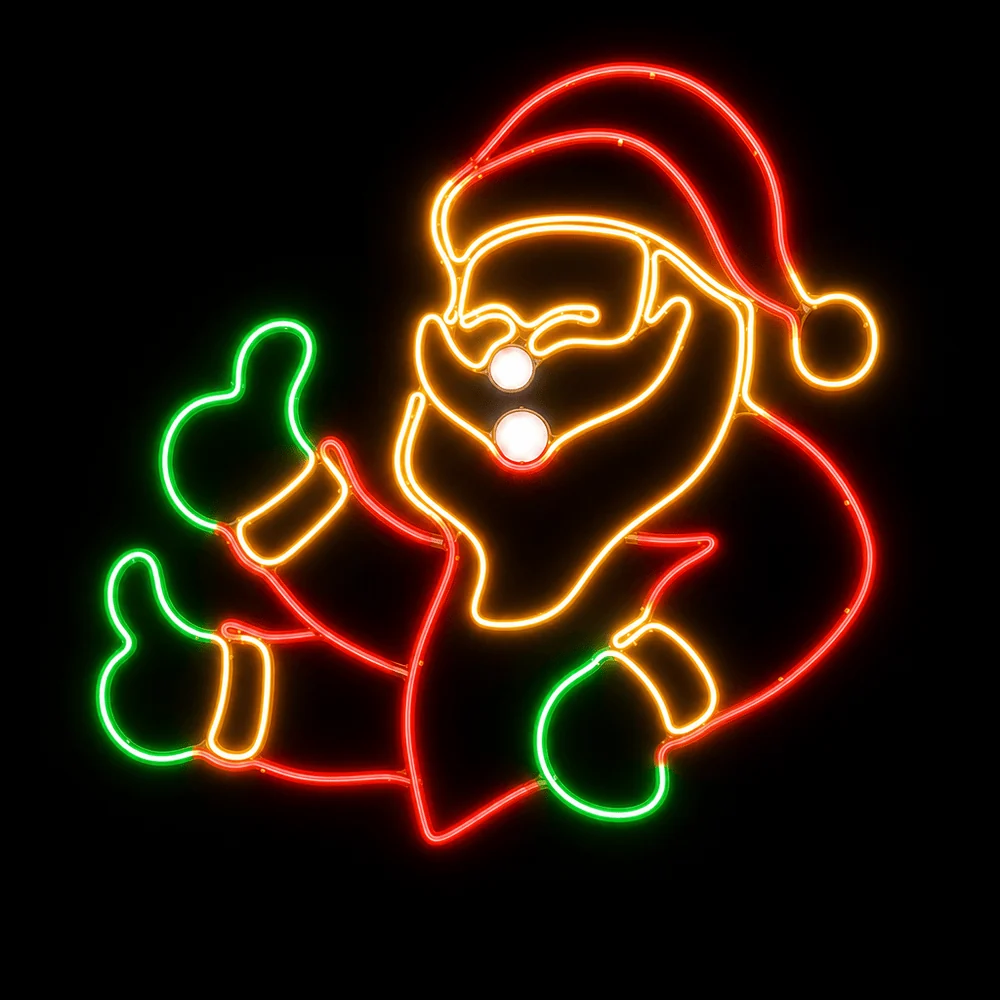 LED Neonflex piscando polegares para cima do Papai Noel (88cm)