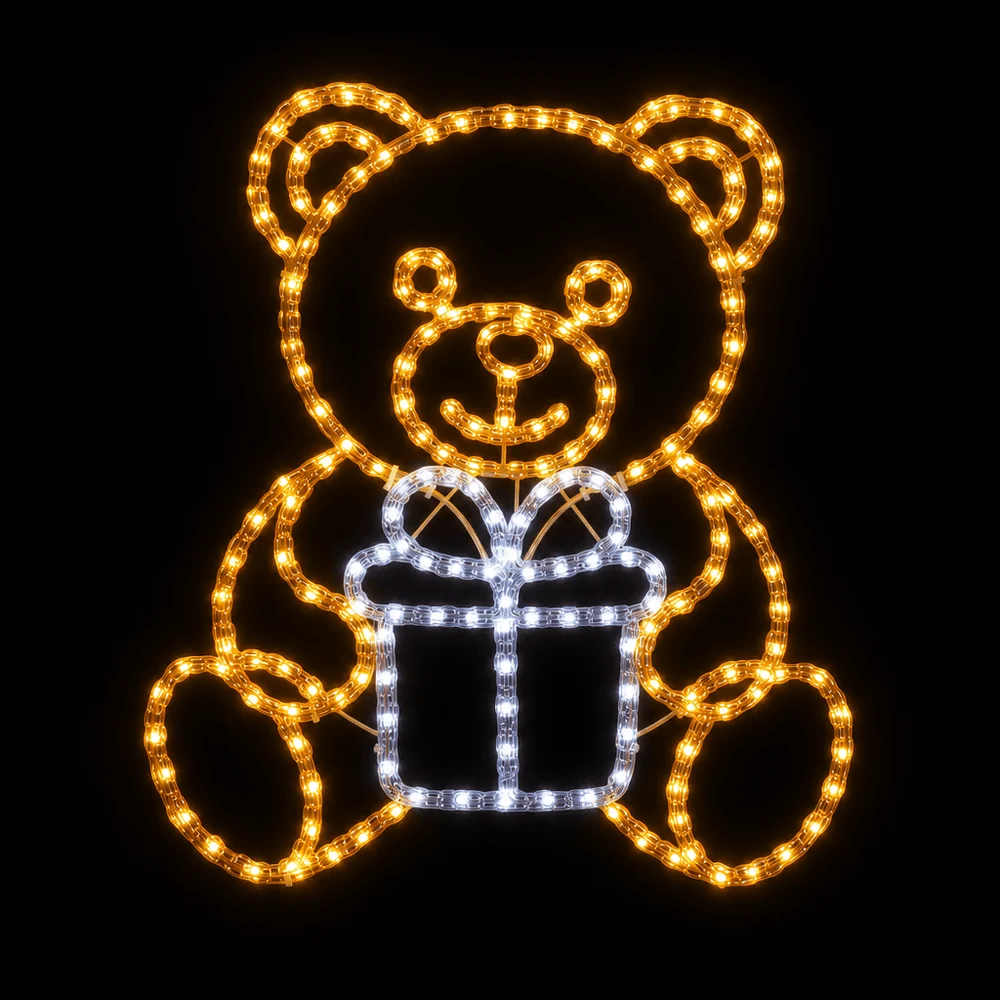 LED Urso acrílico e motivo de presente (42cm)