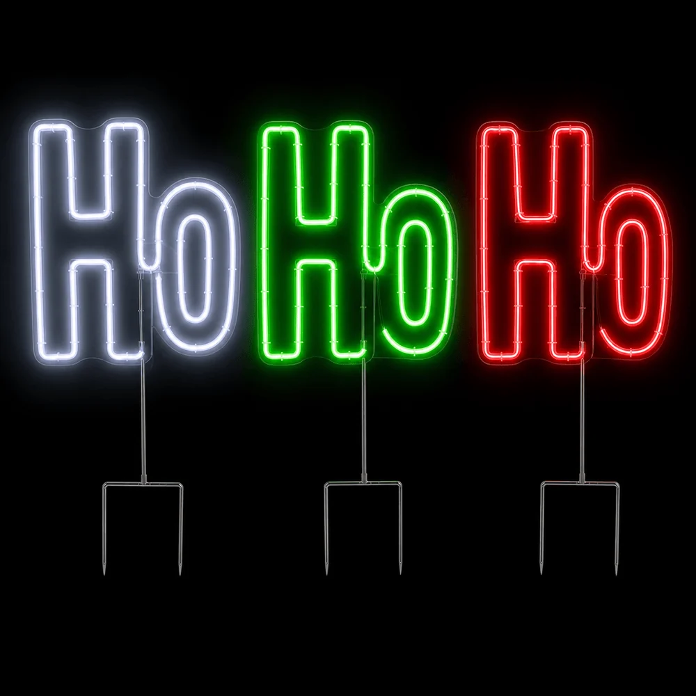 LED Placa de gramado Neon HoHoHo