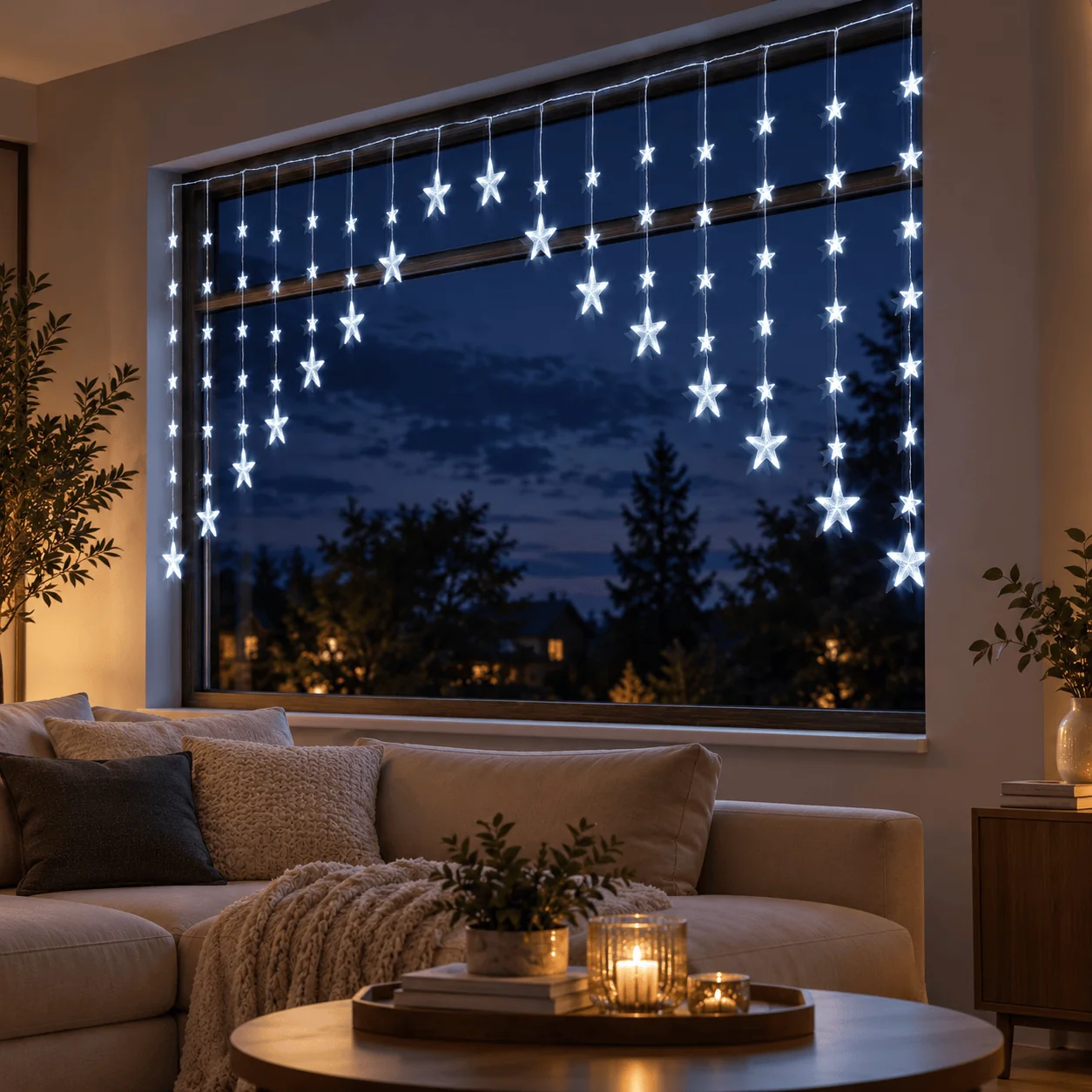 LED Cortina Estrela Dupla Cor (5m)