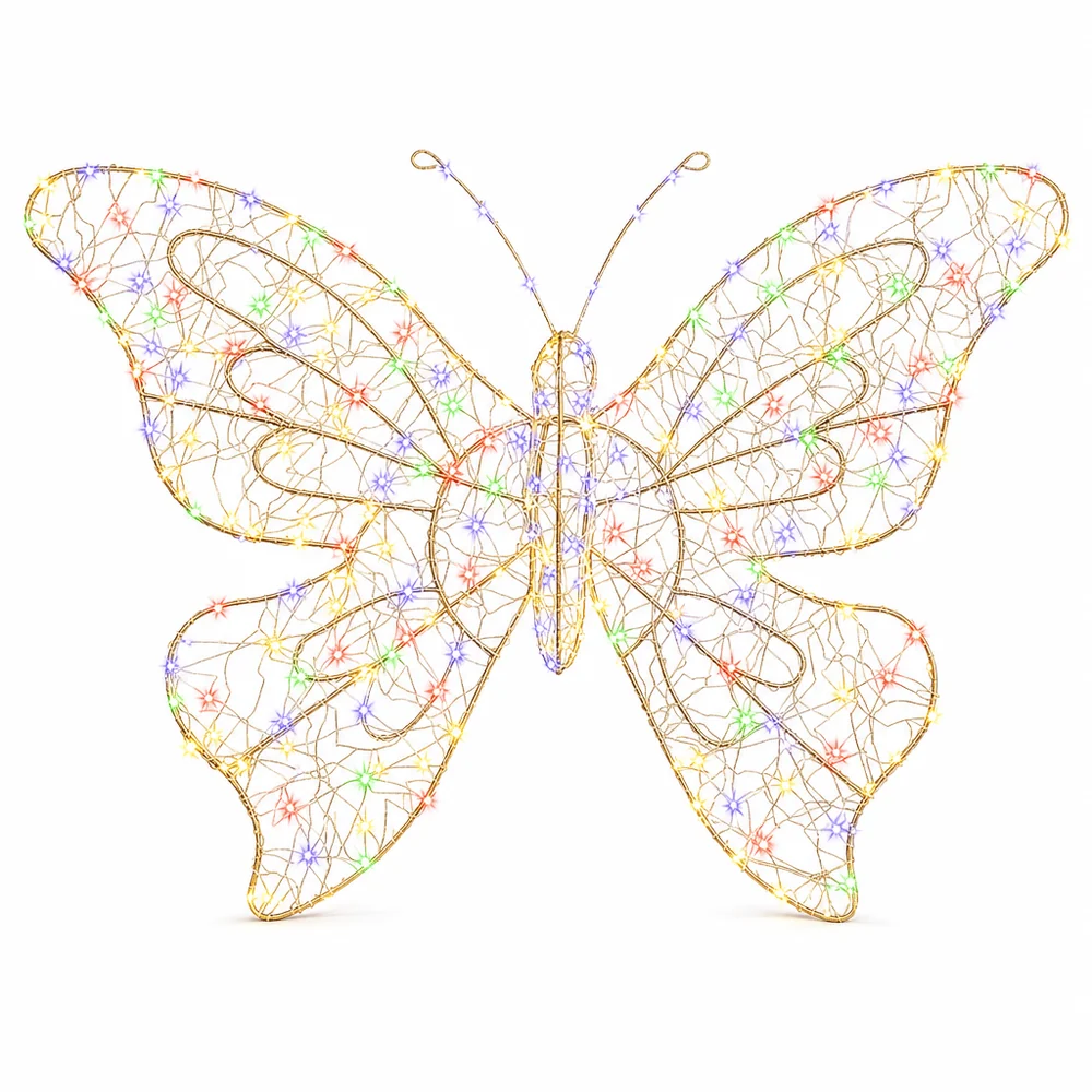 Borboleta LED multicolorida (56cm)
