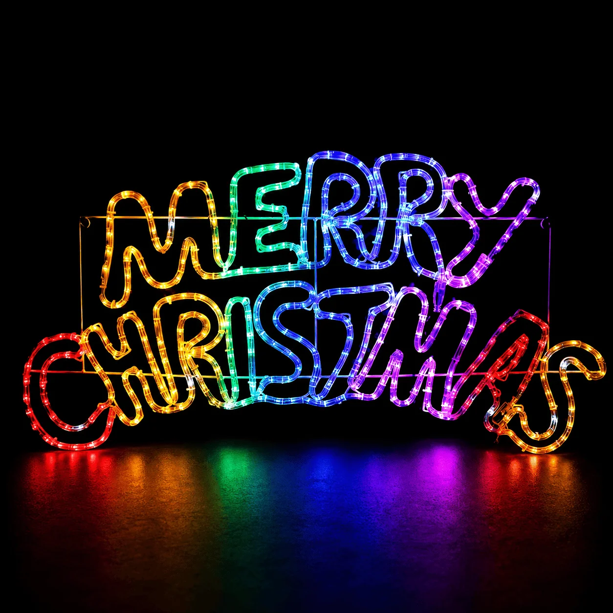 LED Mangueira luminosa curvado com motivo de Feliz Natal arco-íris
