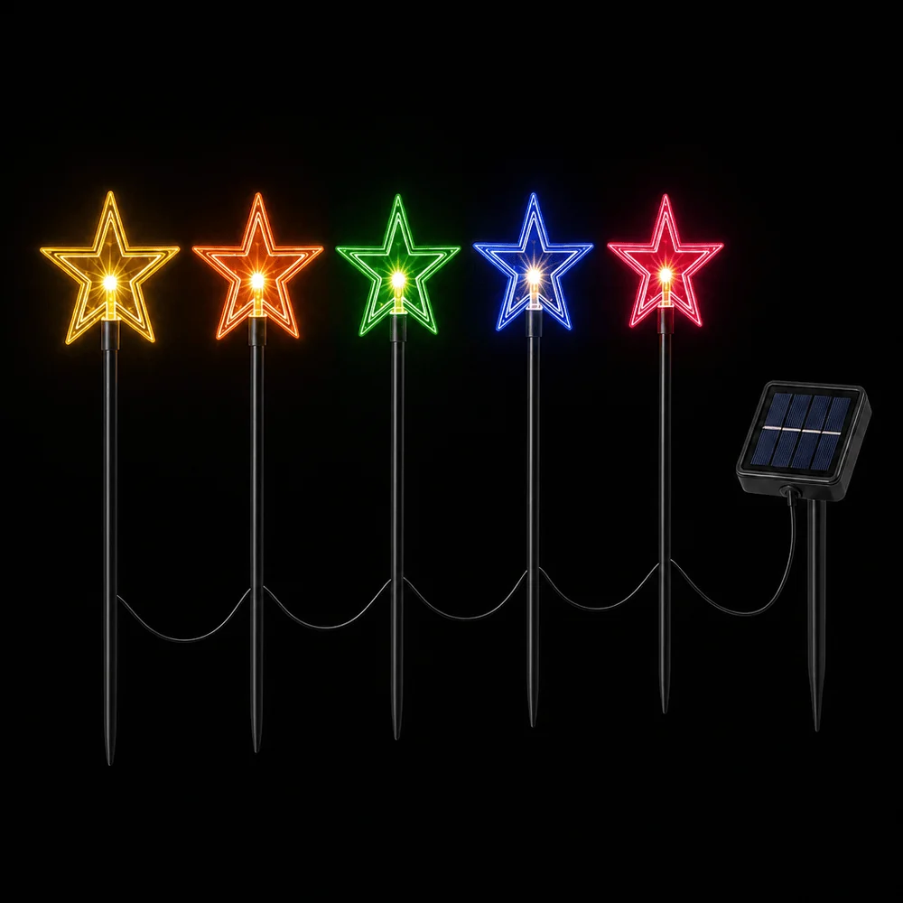 LED Luzes solares do caminho da estrela kit com 5 unidades