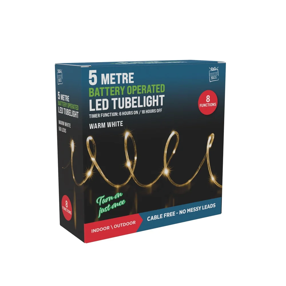 LED Bateria Tubelight com Temporizador sortido (5m)