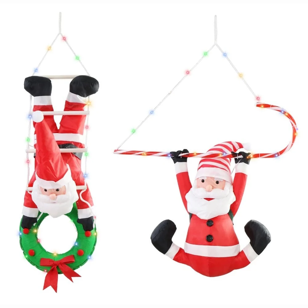 LED Bateria Nylon Pendurado Papai Noel sortido