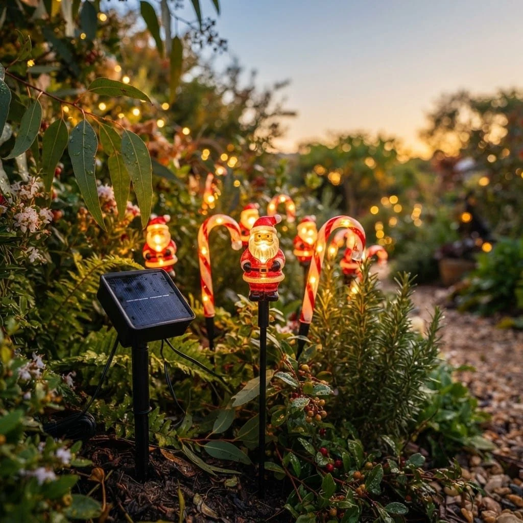 Luzes e decorações de Natal solares