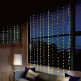 LED Cortina Cachoeira Branca Quente (4x2.4m)