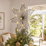 LED Topper de árvore estrela champanhe
