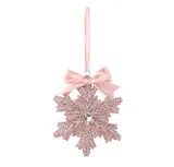 Decoração de árvore de floco de neve rosa