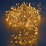 100 LED Luzes de fio de prata operadas por bateria branco quente (1m)