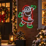 LED Motivo de luz de corda de Papai Noel feliz (100cm)