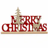 Placa de mesa Merry Christmas com acabamento aveludado