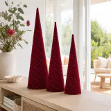 Árvore de cone de veludo vinho (3 unidades)