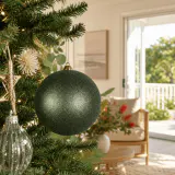 Bola de Natal Verde-sálvia Glitter (20cm)