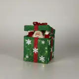 LED Presente do Papai Noel Peekaboo operado por bateria