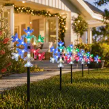 Kit com 4 luzes LED Lightshow para caminhos com flocos de neve e controle por aplicativo