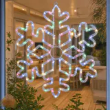 LED Motivo de floco de neve solar piscante multicor (53cm x 53cm)