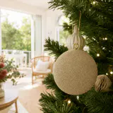 Bola de Natal com contas de ouro (20cm)