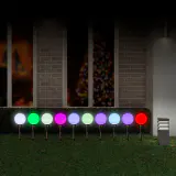 LED Luzes de caminho de bola com mudança de cor (10 unidades)