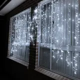 LED Cortina Crazy Tapered Cintilante Cacho Branco Claro 3.5m