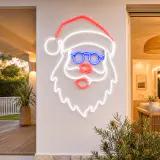 LED Neonflex Papai Noel Face com óculos piscantes (64cm)