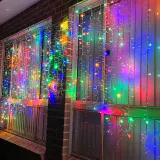 LED Cortina Crazy Cintilante Luz em cachos Multicor 3.5m