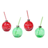 Booze Bola de Natal com Palha 4 sortido